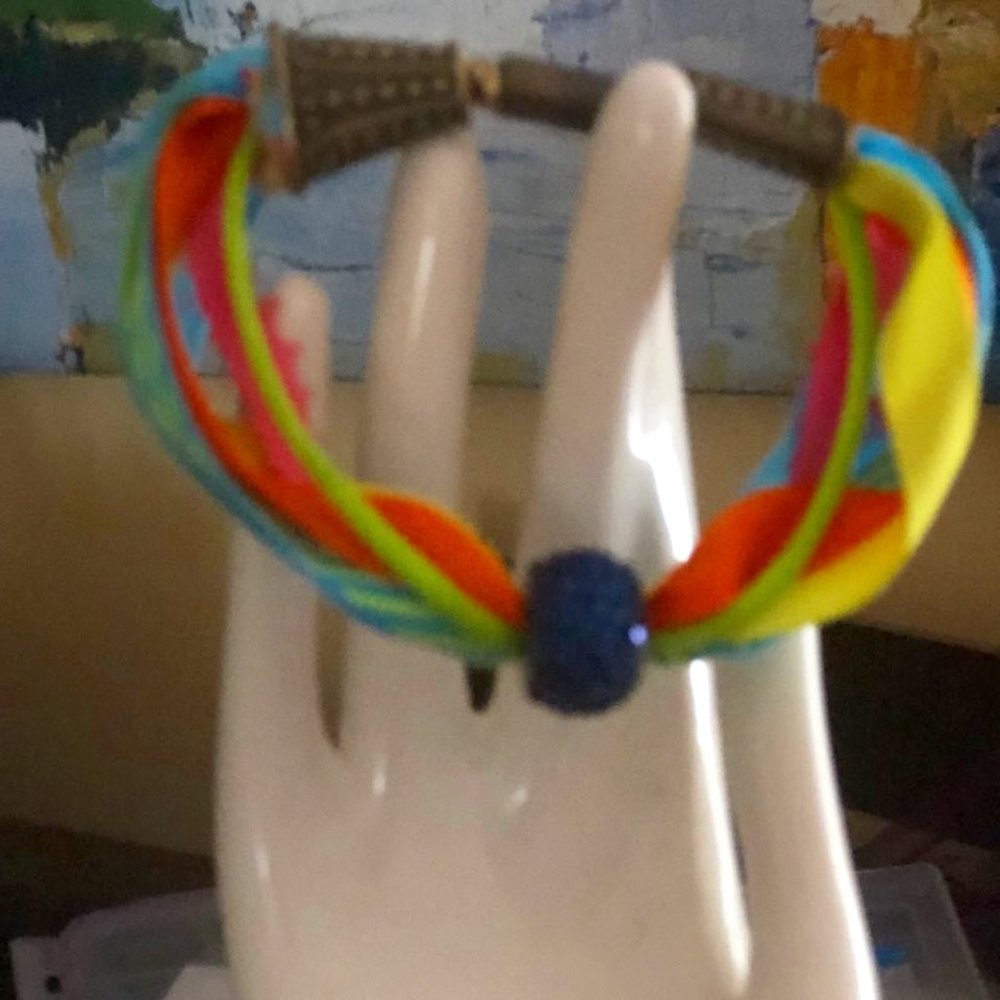 Silk and ribbon bracelet